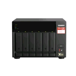 QNAP TS-673A-8G NAS CHASSIS TOWER AMD RYZEN V1500B 2.2GHz RAM 8GB-6 BAY HDD/SSD 2.5"/3.5" + 2 SLOT SSD M.2 NVMe-COLORE NERO