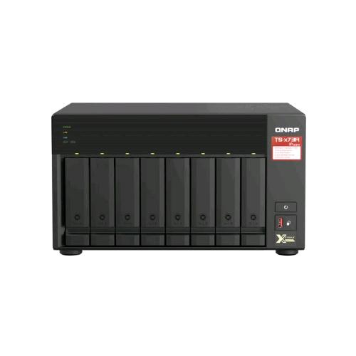 QNAP TS-873A-8G NAS CHASSIS TOWER AMD RYZEN EMBEDDED V1500B 2.2GHz RAM 8GB-8 BAY HDD/SSD 2.5"/3.5" BLACK