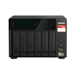 QNAP TVS-675 NAS CHASSIS TOWER ZHAOXIN KX-U6580 2.5GHz RAM 8GB-6 BAY HDD/SSD 2.5"/3.5"-2xRJ-45-S.O. QNAP TURBO SYSTEM BLACK