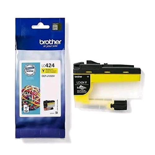 BROTHER LC424Y CARTUCCIA INK-JET GIALLO A RESA STANDARD PER STAMPANTE DCPJ1200W 750 PAGINE 