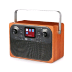 MAJESTIC RT-197 DAB RADIO PORTATILE DAB/DAB+/FM BLUETOOTH INGRESSO AUX-IN USB PER RICARICA SVEGLIA CON DUE ALARMI E TRE SUONERIE MARRONE 