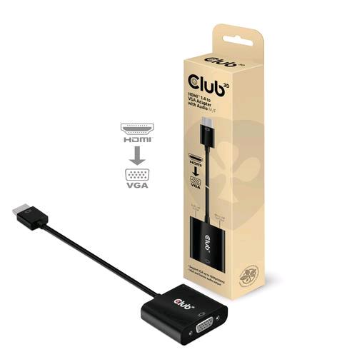 CLUB3D CAC-1302 ADATTATORE HDMI 1.4 TO VGA ACTIVE CO AUDIO ST/B BLACK