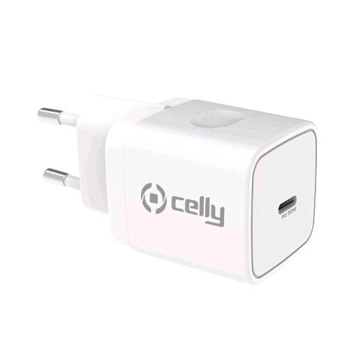 CELLY TC 1 CARICABATTERIE DA RETE POWER DELIVERY WALL USB-C 30W WHITE