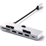 SATECHI ST-TCIMHS PRO HUB 3 PORTE USB 3.0 TYPE-C LETTORE SCHEDE SD/MICRO SD CON MORSETTI PER ATTACCO iMAC IN ALLUMINIO ARGENTO