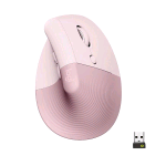 LOGITECH LIFT MOUSE ERGONOMICO VERTICALE WIRELESS BLUETOOTH MANO DESTRA 4.000 DPI 4 TASTI ROSE DARK ROSE