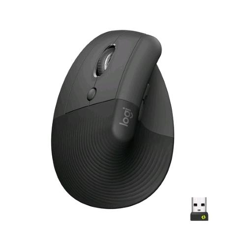 LOGITECH LIFT MOUSE ERGONOMICO VERTICALE WIRELESS BLUETOOTH MANO SINISTRA 4.000 DPI 4 TASTI GRAPHITE BLACK 