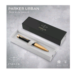 PARKER URBAN TWIST PENNA A SFERA FUSTO NERO CON PUNTALE DORATO INCHIOISTRO BLU CONFEZIONE REGALO