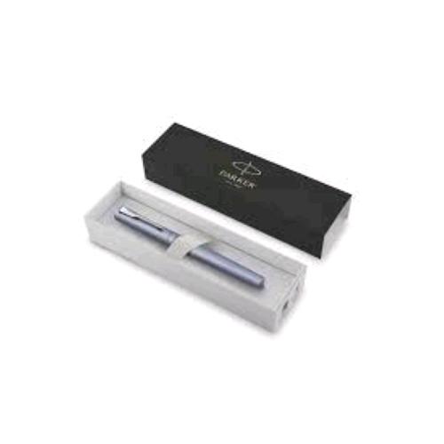 PARKER VECTOR XL PENNA STILOGRAFICA PENNINO M FUSTO ARGENTO BLU PUNTALE CROMATO INCHIOSTRO BLU CONFEZIONE REGALO
