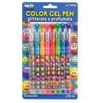 NIJI PENNA GEL GLITTERATA E PROFUMATA COLORI ASSORTITI CONF 8 Pz. 