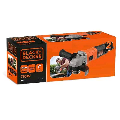 BLACK AND DECKER BEG210-QS SMERIGLIATRICE ANGOLARE 710W 115mm ARANCIONE NERO 