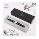 PARKER VECTOR XL PENNA ROLLER PUNTA F CORPO NERO METALLIZZATO PUNTALE CROMATO INCHIOSTRO NERO CONFEZIONE REGALO