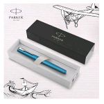 PARKER VECTOR XL PENNA ROLLER PUNTA F CORPO TEAL METALLIZZATO PUNTALE CROMATO INCHIOSTRO NERO CONFEZIONE REGALO