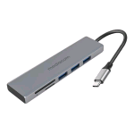 MEDIACOM MD-C302 HUB USB-C 3XPORTE USB 3.0 CARD READER SD MICROSD ALLUMINIO