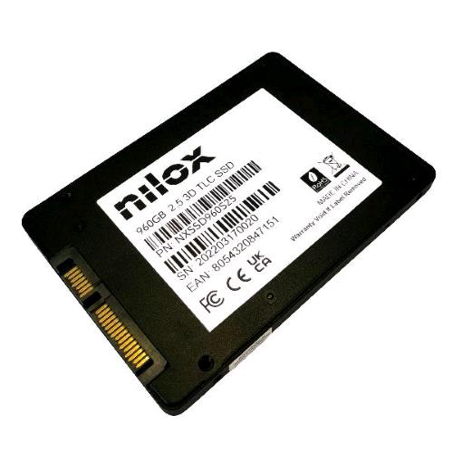 NILOX NXSSD960S25 SSD 960GB SATA 2.5" 3D TLC SCRITTURA 480 MB/S LETTURA 520 MB/S BLACK