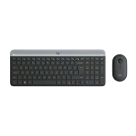 LOGITECH MK470 SLIM KIT TASTIERA E MOUSE OTTICO WIRELESS 2.4 GHZ 1.000 DPI LAYOUT FRANCESE GRAFITE