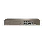 TENDA TEG5310P-8-150W M9P SWITCH LAN GIGABIT DESKTOP 10/100/1000M 8 PORTE POE 1PORTA SFP LAYER 3 MANAGED POTENZA POE 150W MARRONE 