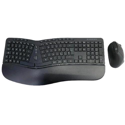 CONCEPTRONIC KIT TASTIERA 125 TASTI + MOUSE WIRELESS ERGONOMICO 6 PULSANTI BLACK