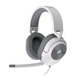 CORSAIR HS55 SURROUND CUFFIE GAMING CON MICROFONO OMNIDIREZIONALE  AUDIO SURROUND DOLBY AUDIO 7.1 JACK 3.5 COMPATIBILE PC XBOX PS4 MOBILE BIANCO GRIGIO  