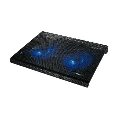 TRUST 20104 BASE DI RAFFREDDAMENTO PER NOTEBOOK 17.3" CON 2 VENTOLE ILLUMINATE ALIMENTAZIONE USB PORTACAVO INTEGRATO BLACK