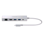 SAMSUNG MULTIPORT ADAPTER 5 IN 1 USB-C 1 PORTA USB-C 2 PORTE USB-A - USB 3.0 1 PORTA HDMI 1 PORTA RJ 45 ADATTATORE LAN ARGENTO