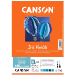 CANSON IRIS VIVALDI CARTONCINO 240 GR 210X297 mm A4 COLORI ASSORTITI BLU CONF 25 Pz.