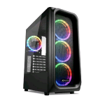 SHARKOON TK5M RGB CASE ATX CON PANNELLO LATERALE IN VETRO TEMPERATO 2xUSB 3.0 1XUSB TYPE-C 4xVENTOLE LED RGB PREINSTALLATE 120MM BLACK 