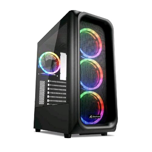 SHARKOON TK5M RGB CASE ATX CON PANNELLO LATERALE IN VETRO TEMPERATO 2xUSB 3.0 1XUSB TYPE-C 4xVENTOLE LED RGB PREINSTALLATE 120MM BLACK 