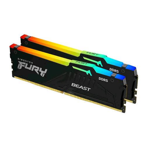 KINGSTON FURY BEAST RGB MEMORIA RAM 2X16GB 32GB TOTALI 5.200Hz TIPOLOGIA DDR5 TECNOLOGIA DIMM BLACK