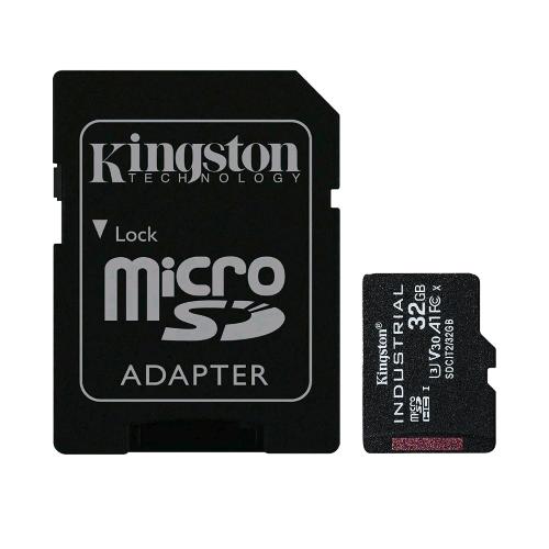 KINGSTON INDUSTRIAL MICROSDHC 32GB CLASSE 10 A1 PSLC CON ADATTATORE SD BLACK