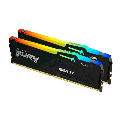 KINGSTON FURY BEAST RGB KIT MEMORIA RAM 2x32GB 614GB TOTALI 5.200MT/S TIPOLOGIA DDR5 TECNOLOGIA DIMM BLACK 