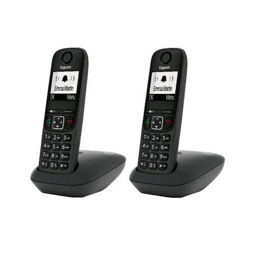 GIGASET AS 490 DUO BLACK CORDLESS DECT + AGGIUNTIVO