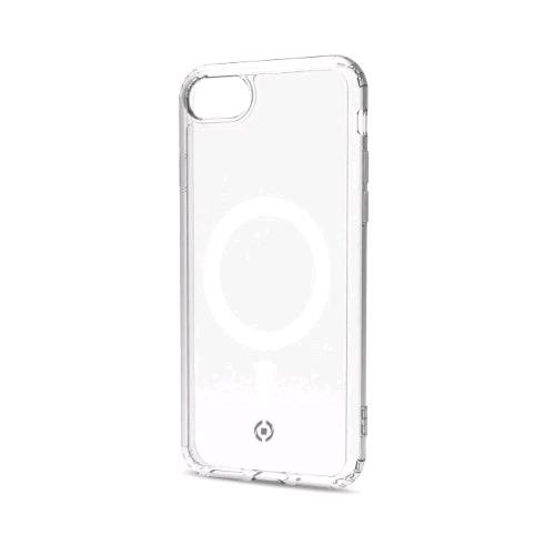 CELLY APPLE iPHONE SE 3° GENERAZIONE COVER IN TPU CON MODULO MAGNETICO CIRCOLARE INTEGRATO TRASPARENTE