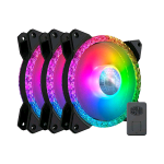 COOLER MASTER MASTERFAN MF120 PRISMATIC KIT 3 VENTOLE ARGB 120MM PWM ILLUMINAZIONE RGB INDIRIZZABILE A TRIPLO ANELLO EFFETTO CRISTALLO RAFFREDDAMENTO SILENZIOSO PIENA COMPATIBILITÀ E CONTROLLER BLACK