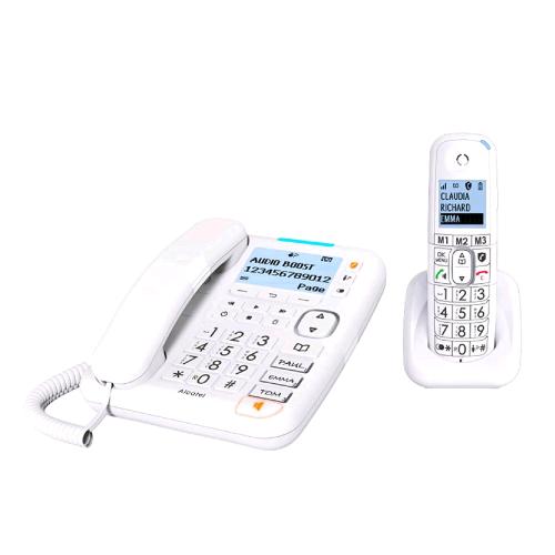 ALCATEL XL785 COMBO TELEFONO DA TAVOLO + CORDLESSE DECT CON VIVAVOCE IDENTIFICATORE DI CHIAMATA DISPLAY RETROILLUMINATO WHITE 