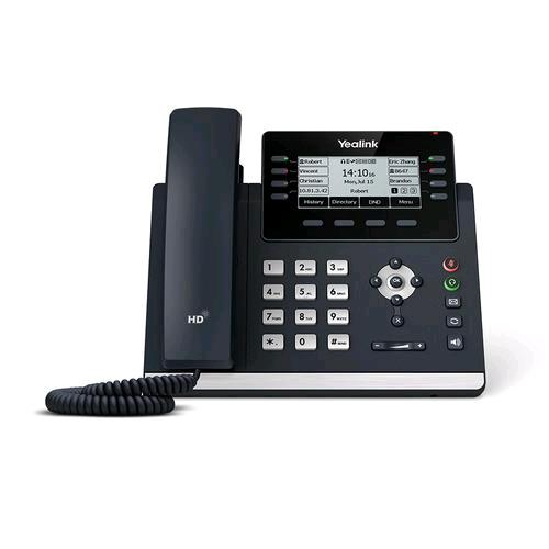 YEALINK SIP-T43U TELEFONO IP DISPLAY LCD 3,7" 12 ACCOUNT SIP 2P GIGABIT POE FINO A 21 TASTI BLF