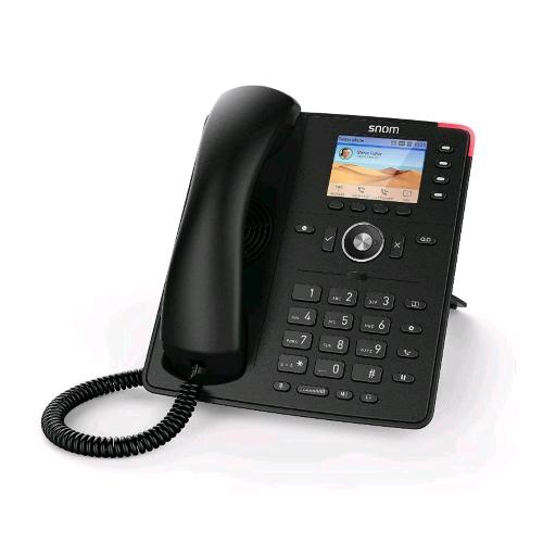 SNOM D713 TELEFONO FISSO IP SIP DISPLAY A COLORI TFT 2.8" 4 TASTI PROGRAMMABILI 6 IDENTITA SIP 2 GIGABIT CON PORTA POE NERO