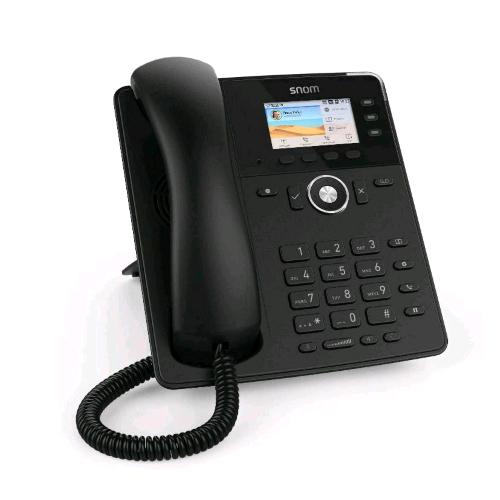 SNOM D717 TELEFONO FISSO IP CON 6 ACCOUNT SIP DISPLAY A COLORI PORTA USB ATTACO CUFFIA 2 PORTE GIGABIT LAN BLACK