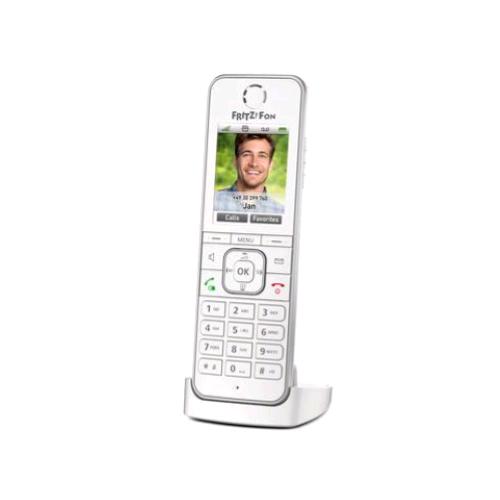 FRITZ!FON C6 INTERNATIONAL TELEFONO CORDLESS DECT IDENTIFICATORE DI CHIAMATA AUDIO HD VIVAVOCE SEGRETERIA TELEFONICA BIANCO