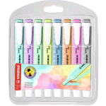 STABILO SWING COOL PASTEL EVIDENZIATORE PUNTA A SCALPELLO 1/4 mm COLORI ASSORTITI CONF 8 Pz.
