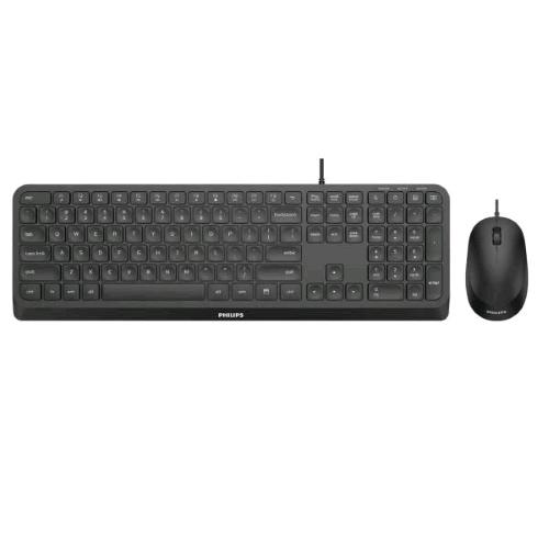 PHILIPS SPT6207B/34 COMBO TASTIERA CON FILO 110 TASTI USB + MOUSE 3 TASTI 1200 DPI BLACK