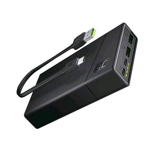 GREEN CELL POWER BANK POWERPLAY20 20.000MAH CON 2X USB-C 18W POWER DELIVERY E 2X USB QUICK CHARGE 3.0 BLACK 