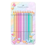 FABER CASTELL SPARKLE PASTEL PASTELLO FUSTO TRIANGOLARE MINA 3.3 mm COLORI ASSORTITI CONF 12 Pz.