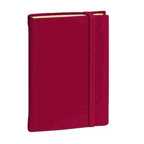 QUO VADIS DAILY AGENDA 2025 13X21 CM GIORNALIERA 12 MESI GENNAIO/DICEMBRE COPERTINA RIGIDA CON ELASTICO BORDEAUX 