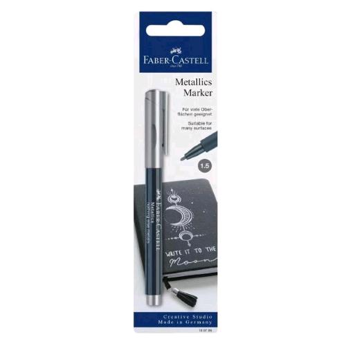FABER CASTELL MARKER METALLICS HEART MARCATORE PERMANENTE PUNTA CONICA 1.5 mm ARGENTO METALLIZZATO