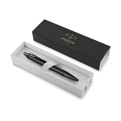 PARKER IM MONOCHROME PENNA A SFERA A SCATTO PUNTA MEDIA FUSTO IN METALLO FUCILE INCHOSTRO BLU CONFEZIONE REGALO 