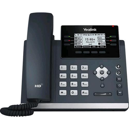YEALINK SIP-T42U ELEGANT IP PHONE- 12 ACCOUNT SIP 2 PORTE POE GIGABIT 2 PORTE USB 6 TASTI BLF