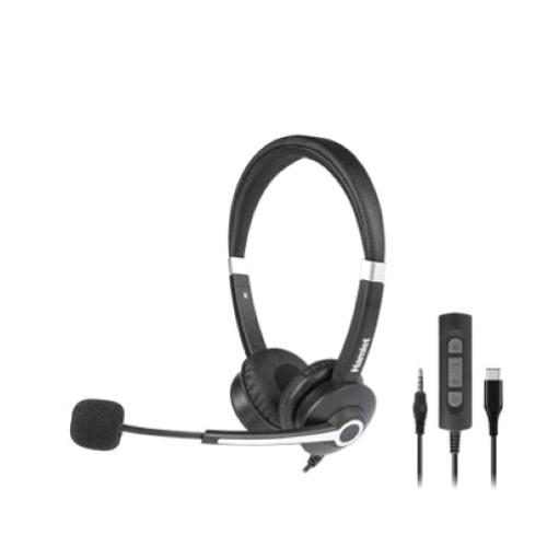 HAMLET HHEADM-CJS CUFFIA PROFESSIONALE BIAURALE CON MICROFONO USB-C JACK 3.5 MM TELECOMANDO BLACK SILVER