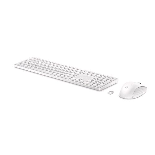 HP 650 KIT TASTIERA E MOUSE WIRELESS 20 TASTI PROGRAMMABILI PIEDINI REGOLABILI CON 6 GRADI INCLINAZIONE TASTIERINO NUMERICO MOUSE FINO A 4000 DPI PERSONALIZZABILI BIANCO
