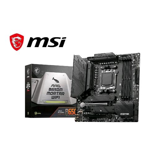MSI MAG B650M MORTAR WI-FI 6E SCHEDA MADRE AMD B650 SUPPORTA PROCESSORI AMD RYZEN SERIE 7000 AM5-12 DUET RAIL 80A VRM 4xDDR5 2xM.2 6xSATAIII SOCKET AM5 HDMI DISPLAYPORT MATX