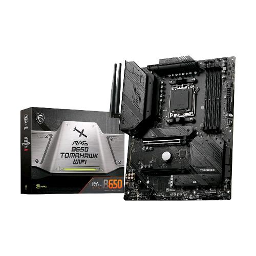 MSI MAG B650 TOMAHAWK WI-FI 6E SCHEDA MADRE AMD B650 SUPPORTA PROCESSORI AMD RYZEN SERIE 7000 AM5-12 DUET RAIL 80A VRM 4xDDR5 3xM.2 6xSATAIII SKAM5 HDMI DISPLAYPORT ATX